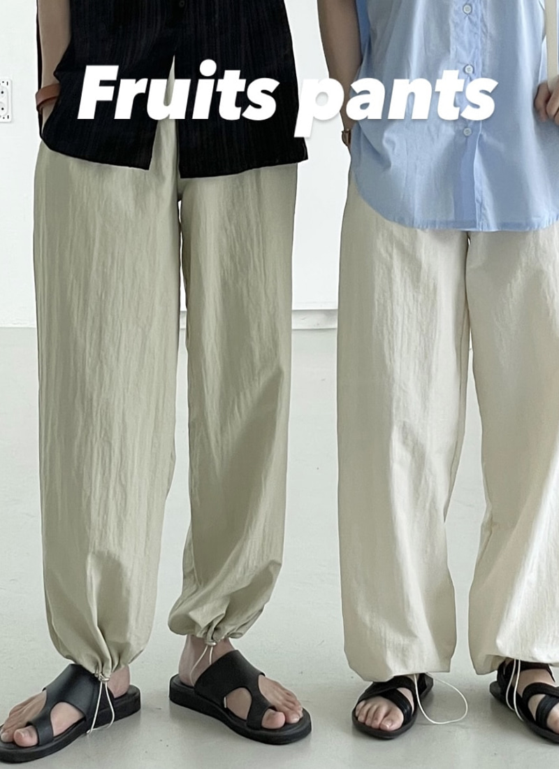 Unisex fruit pants - 남여공용 유니섹스 조거 스트링 팬츠