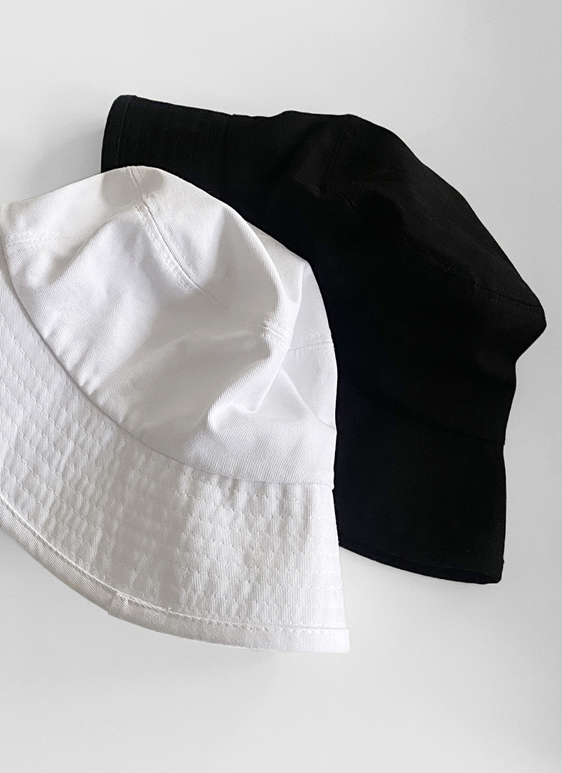live cotton bucket hat - 버킷햇 벙거지 모자 블랙 화이트
